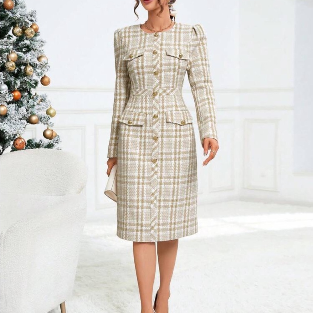 Elegant Plaid Print Dress